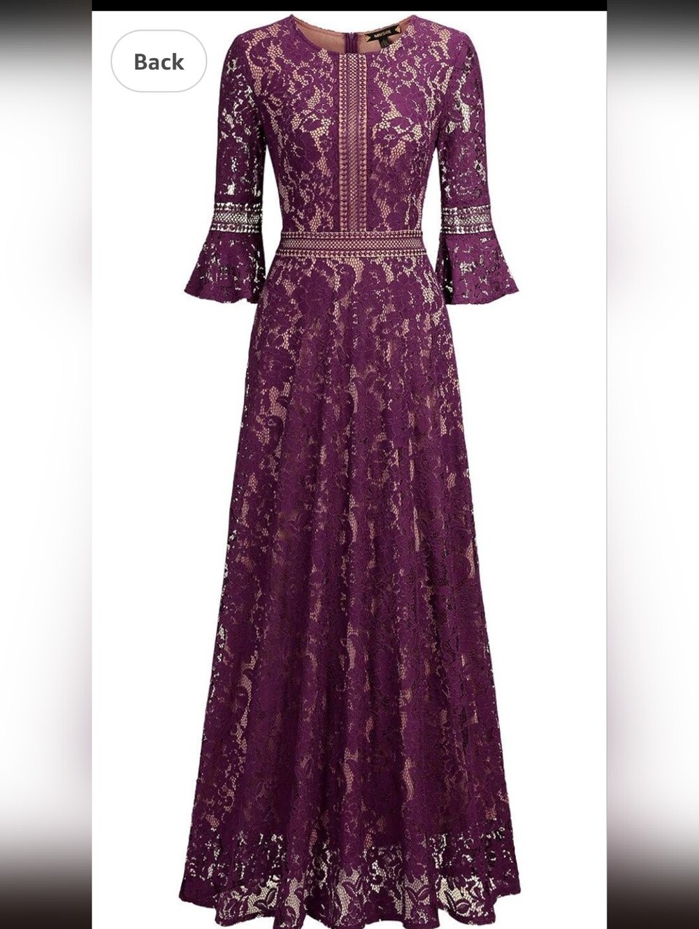 MissMay Lace Maxi Dress with Nude Lining